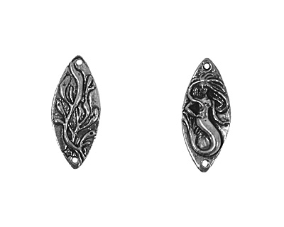 Green Girl Pewter Mermaid Seaweed Link 29x13mm