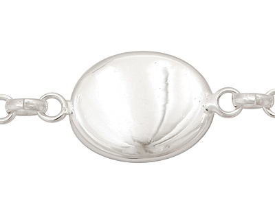 Silver (plated) Oval Bezel Link Bracelet 24x18mm