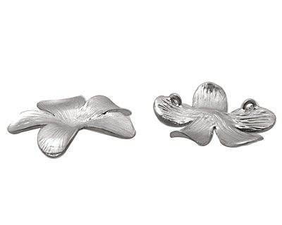 Ezel Findings Rhodium (plated) 5 Petal Flower Link 27mm