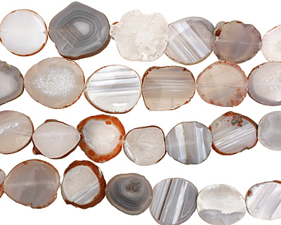 Gray Agate Natural Edge Slices 26-36x22-32mm