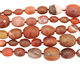 Rustic Orange Line Agate Faceted Rice Graduated 13-30x12-26mm