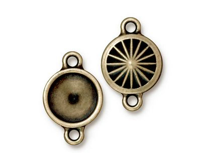 TierraCast Antique Brass (plated) Faceted Link 21x14mm