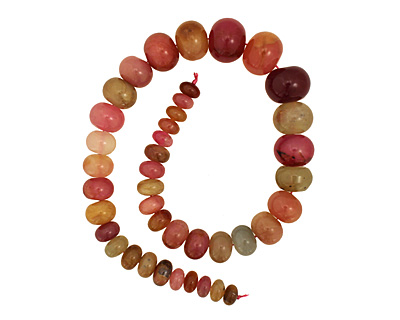 Rainbow Soocho Jade Graduated Rondelle 7x9-15x19mm