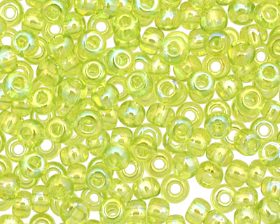 TOHO Transparent Rainbow Lime Green Round 11/0 Seed Bead