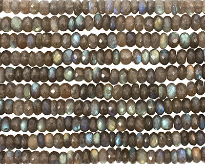 Labradorite Faceted Rondelle 8mm