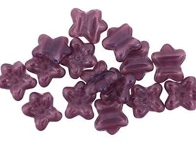 Czech Glass Amethyst 2-Hole Flower 11x13mm