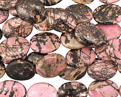 Rhodonite Flat Oval 40x30mm