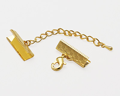Artistic Wire Gold (plated) Mesh Clasp (w/ Extenstion Chain & Lobster Clasp) 18mm