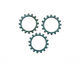 C-Koop Enameled Metal Peacock Blue Open Gear 19mm
