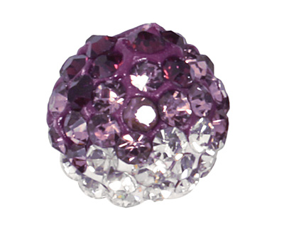 Amethyst/Crystal Ombre Pave Round 8mm (1.5mm hole)