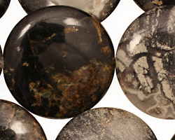 Black Silver Leaf Puff Coin 30mm