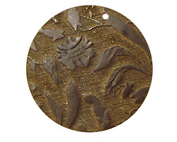 Vintaj Natural Brass Embossed Vines Coin 34mm