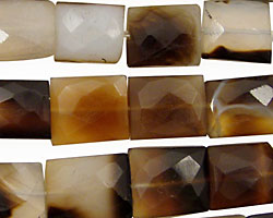 Black Sardonyx Faceted Pillow 11x9-15x12mm