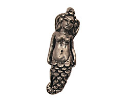 Green Girl Pewter Tiny Mermaid Dangle 10.5x32mm