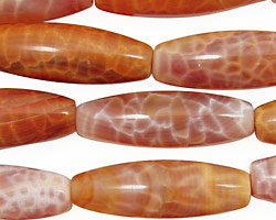 Fire Agate Rice 30x10mm