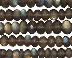 Labradorite Faceted Rondelle 7-10mm