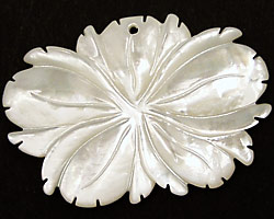 Mother of Pearl Carved Flower Pendant 44x30mm