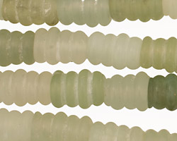 New Jade Carved Corrugated Tube 12-15x10mm
