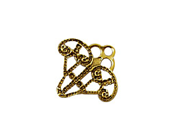Stampt Antique Gold (plated) Blooming Flower Filigree 21x20mm
