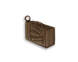 Vintaj Natural Brass Journey Case Charm 14x18mm