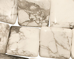 White Howlite Puff Square 20mm