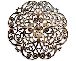 Vintaj Natural Brass Full Peony Filigree 62mm