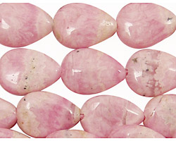 Rhodochrosite (soft pink) Flat Teardrop 18x13mm