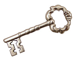 Stampt Pewter (plated) Fancy Skeleton Key 44x18mm