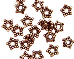 Antique Copper Bead Star Bead Caps 8mm