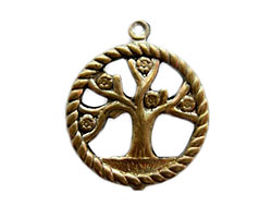 Vintaj Natural Brass Tree of Life Pendant 20x24mm