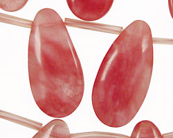 Cherry Quartz Smooth Drop 14x29mm