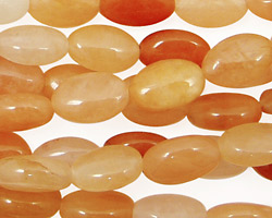 India Red Aventurine Flat Oval 12x8mm