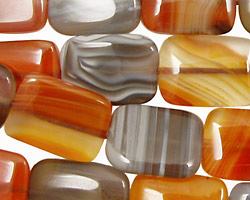 Red & Gray Botswana Agate Thin Pillow 18x13mm