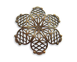 Vintaj Natural Brass Violet Petal Filigree 35mm