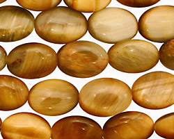 Honey Tiger Eye Flat Oval 14x10mm