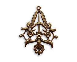 Vintaj Natural Brass Fanned Trellis Filigree 25x33mm