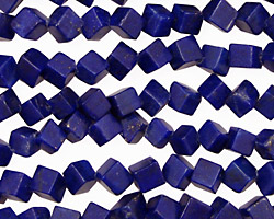 Lapis Diagonal Drilled Cube 4mm