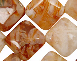 Red Brioche Agate Diamond 22-24mm