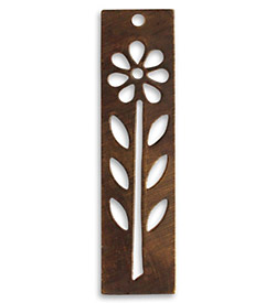 Vintaj Natural Brass Tall Flower Stencil 12x48mm