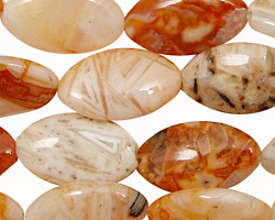 Red Brioche Agate Horse Eye 20x12mm