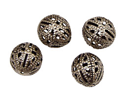 Stampt Pewter (plated) Filigree Ball 12mm