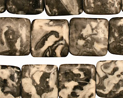 Black Tree Agate Puff Square 15mm