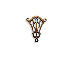 Vintaj Natural Brass Filigree 3-Hole Connector 14x18mm