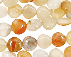 Mandarin Sardonyx Flat Teardrop 12mm