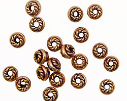 Antique Copper Rondelle with Roping 6-7mm
