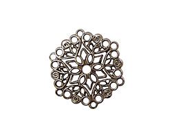 Stampt Antique Pewter (plated) Poinsettia Filigree 22mm