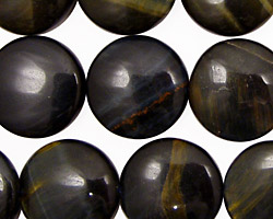 Blue Tiger Eye Puff Coin 18mm