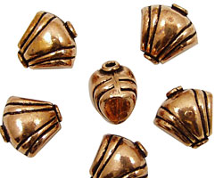 Antique Copper Art Deco Shell 12x12mm