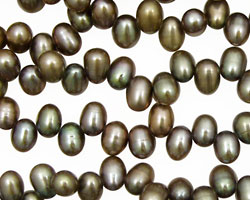 Silver Green Dancing Drops 6.5-8mm