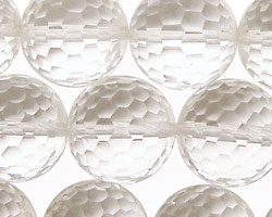 Rock Crystal Faceted Round 18mm